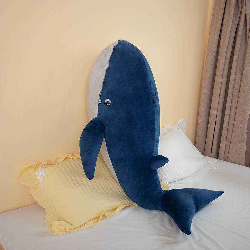 45-120cm Giant Open Mouth Whale Plush Toy Blue Marine Animal Stuffed Doll Huggable Shark Soft Animal Pillow Floor Mat Kids Gift
