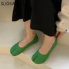 Fashion SUOJIALUN Autumn Women Flat Shoes Fashion Split Toe Flat Heel Casual Laofer Flat Heel Shallow Slip On Ladies Casual Ballerinas S