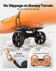 Kayak Cart, 136.1 Kg Load Capacity, Foldable Kayak Trolley with 25.4 Cm Solid Rubber Tires & 1 Ratchet Strap, Paddle Board Trolley for Carrying