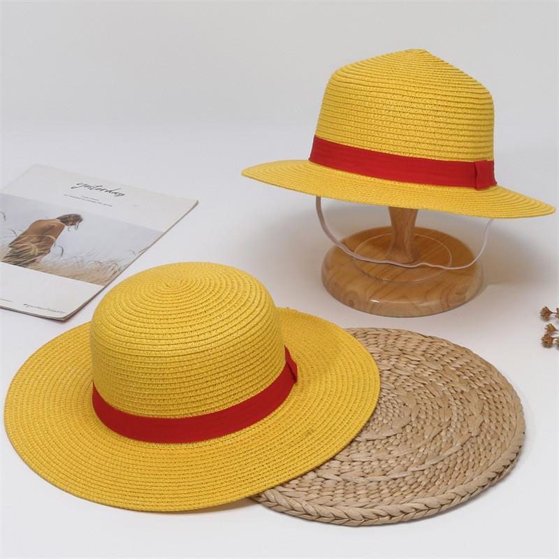 One Piece Luffy Summer Straw Hat For Sun Protection With Vintage Style For Family Beach Days