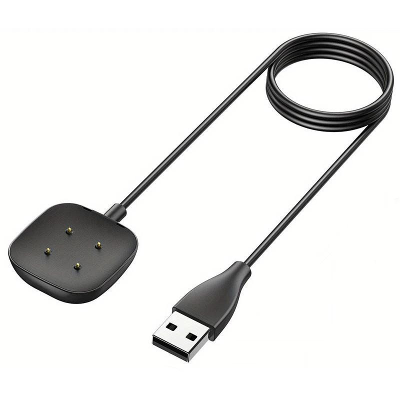 

USB Charger For Fitbit Versa 4/versa 3/Sense 2 Charger Charging Cable Adapter For Fitbit Sense Charger чёрный