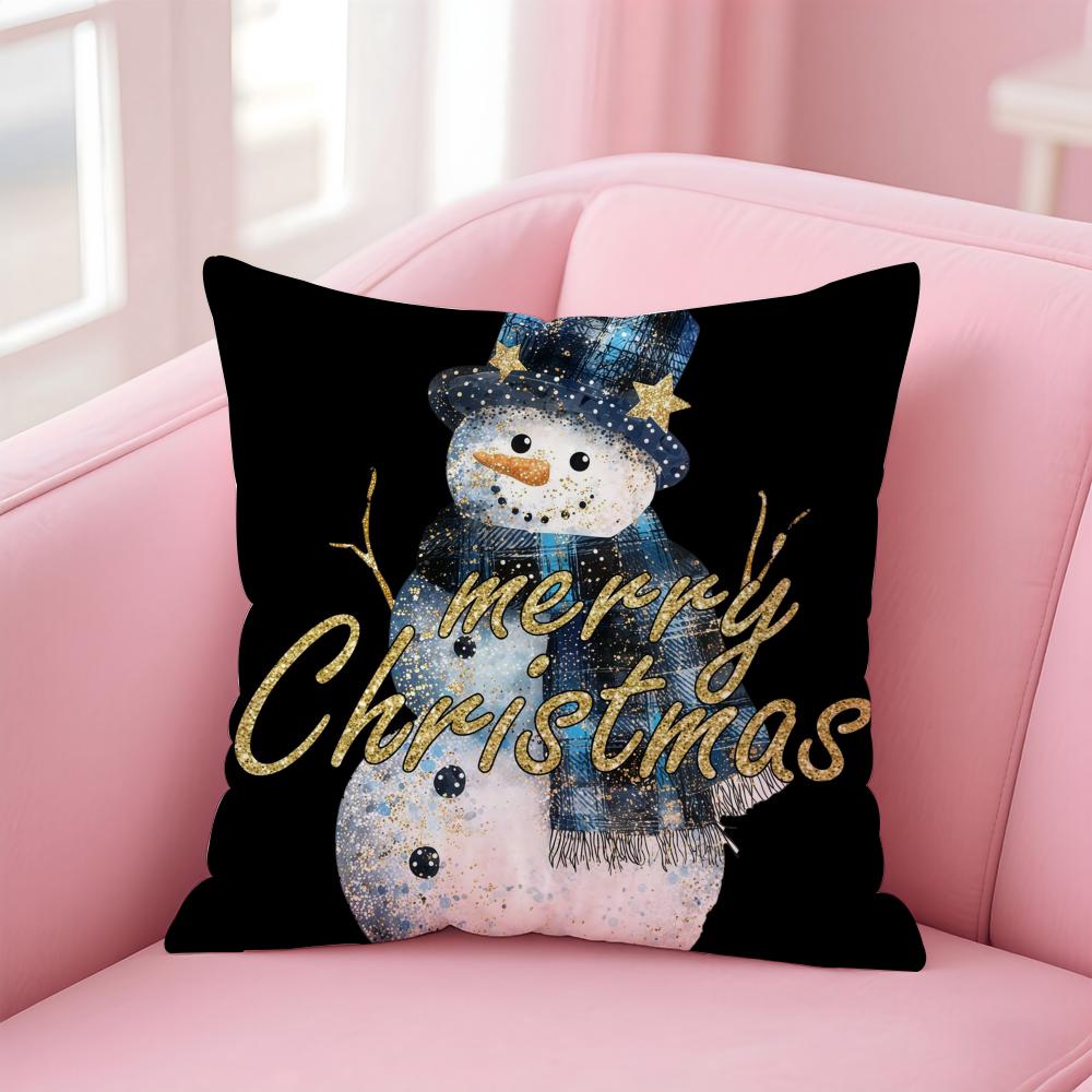 Christmas Funy Abstract Art Cushion Cover Linen Pillowcase Cover Soft Decor for Sofa Home Room