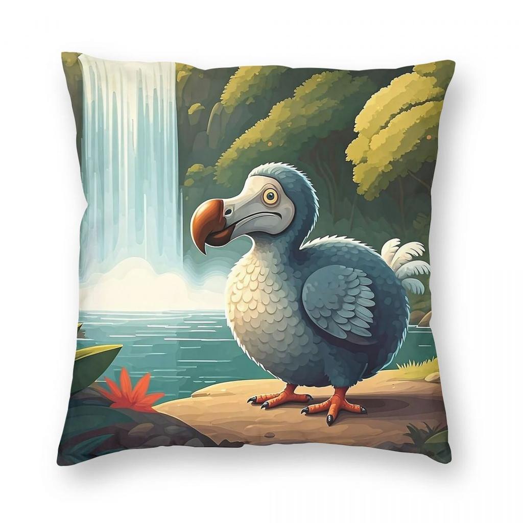 Mauritius Dodo Square Pillowcase Polyester Linen Velvet Creative Zip Decor Pillow Case Sofa Seater Cushion Cover X