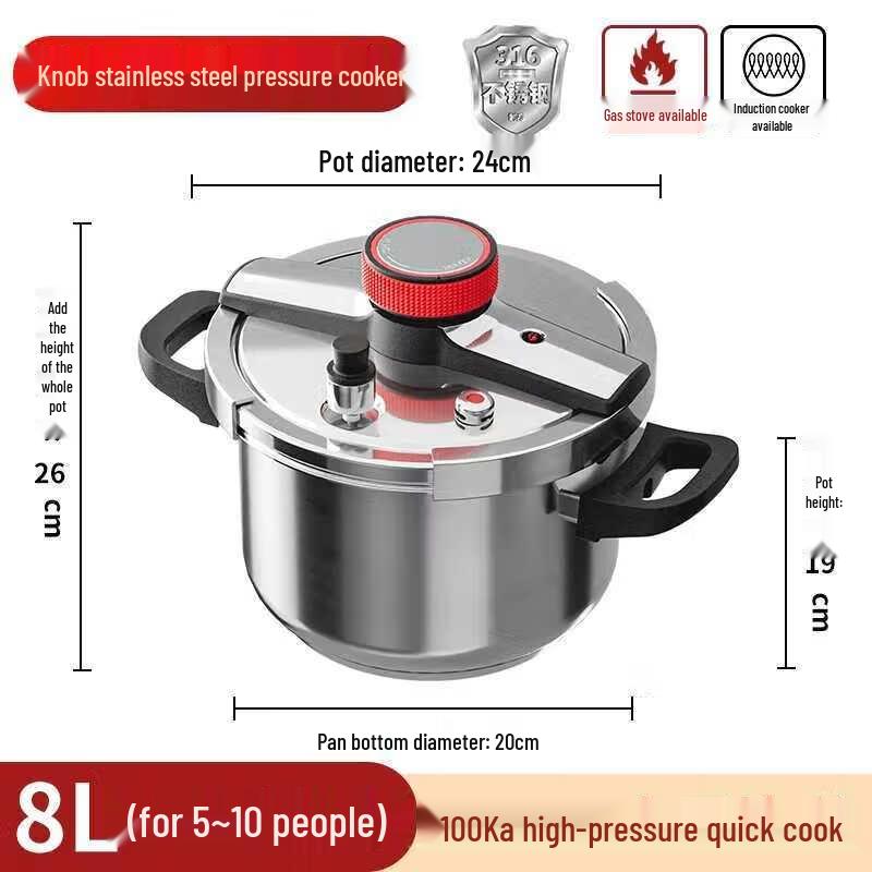 Xiao Cai Ya 8L 304 Stainless Steel Pressure Cooker