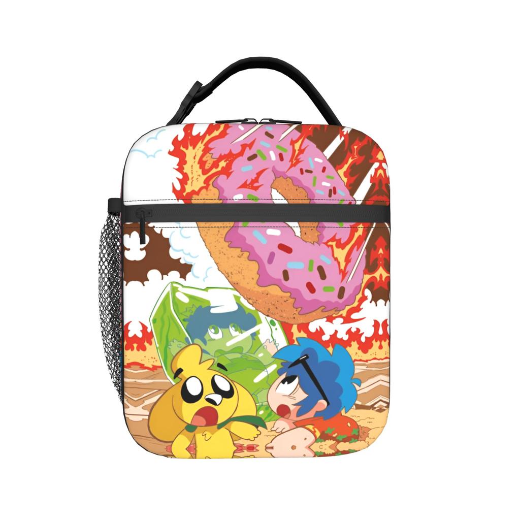 Custom M-Mikecracks Insulated Lunch Bag for Women Men Portable Cartoon Game Thermal Cooler Bento Box Office Work School