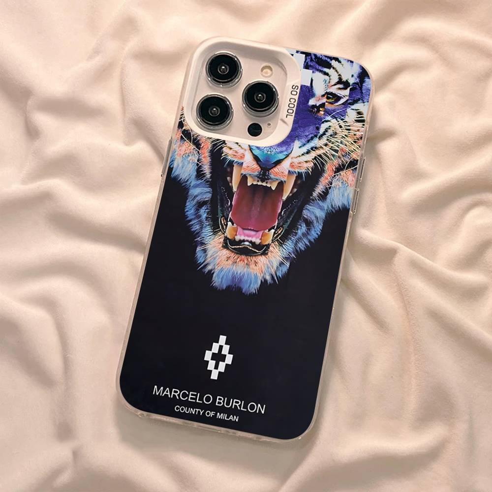 

M-MARCELO B-BURLON Для IPhone 17 16 15 14 13 12 11 Pro Max Plus Матовый Цветной Задний Чехол для Телефона iPhone 17