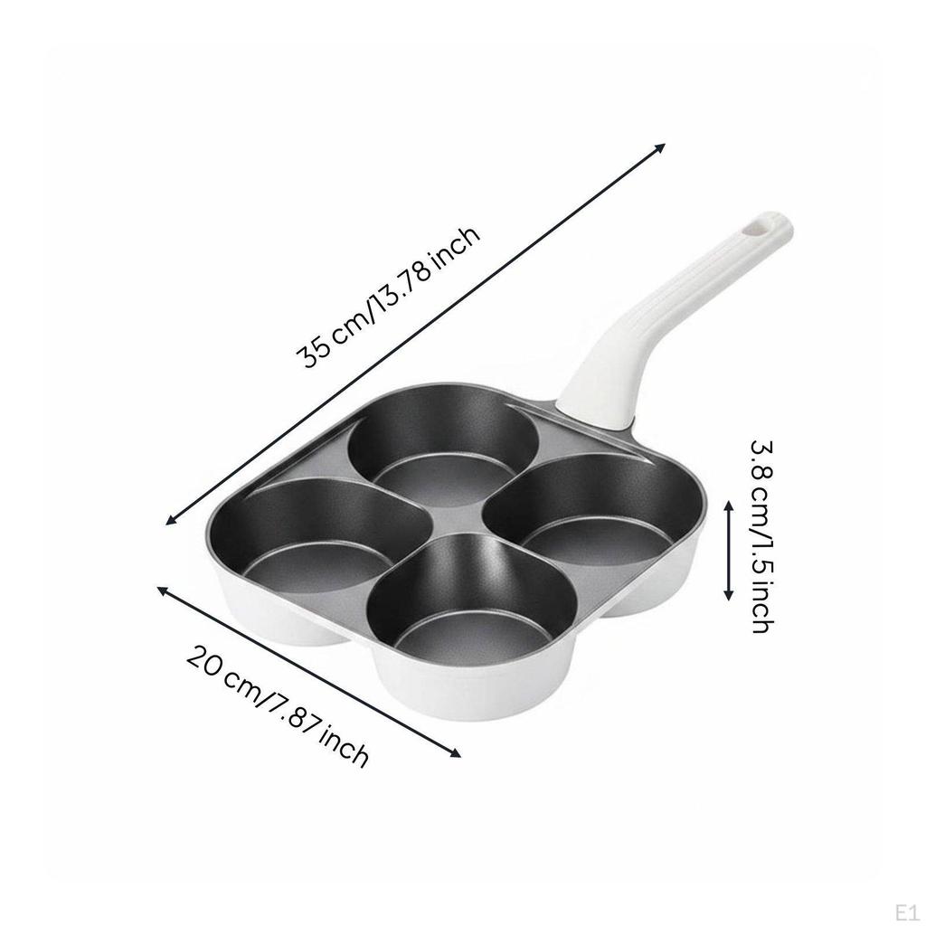 4Cup Breakfast Pan CeramicReinforced Coating Egg MultiSection Design Nonstick Skillet