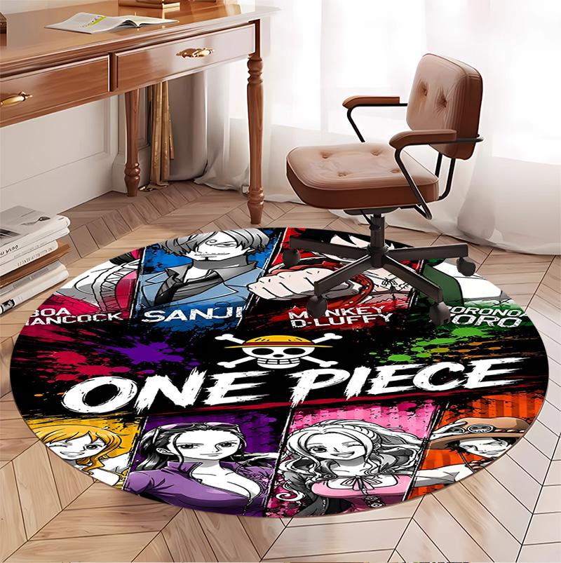 One Piece Pattern Round Rug, Indoor/Outdoor Mat, for Picnic, Gameroom, Bedroom, Office, Living Room, Home Decor Carpet, Birthday Gift