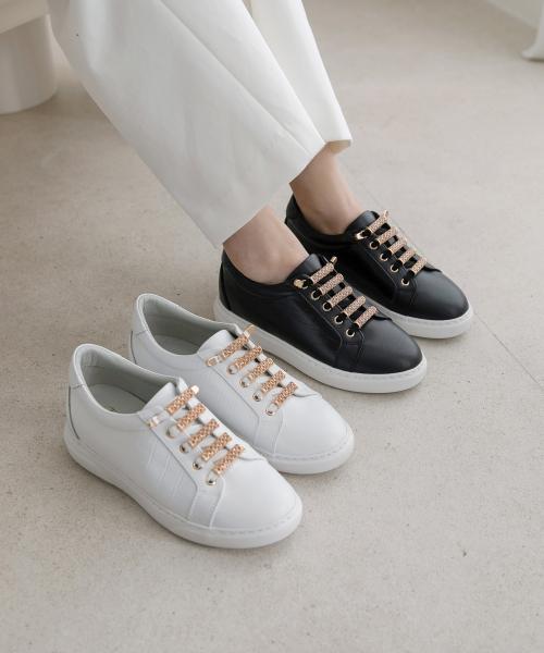 [Pink Elephant] Zeus Gold Leather Elevated Sneakers (5cm) [Shipped from Korea] 100% Authentic