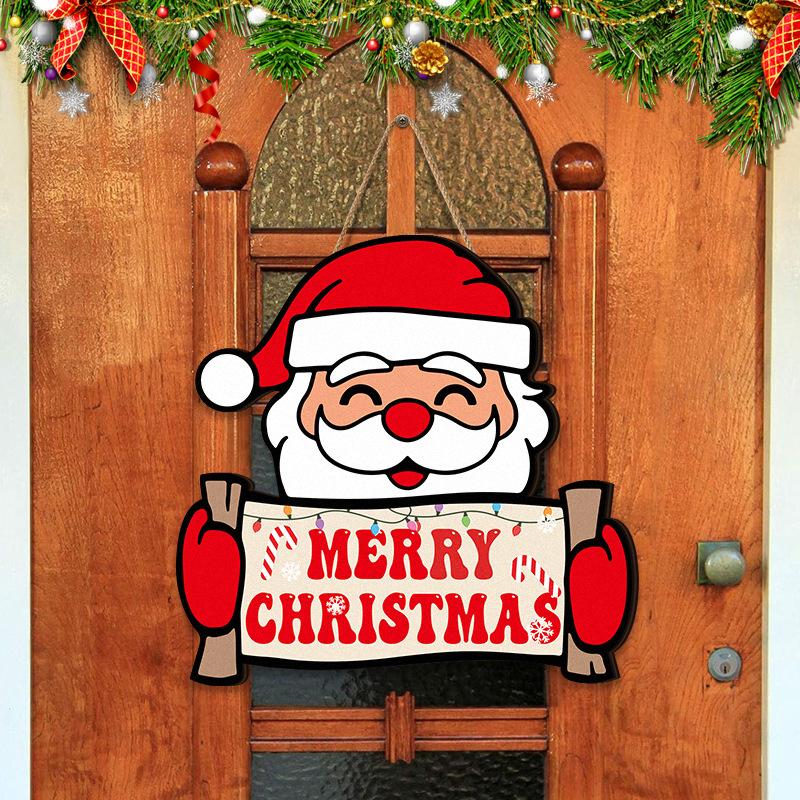 Home Wall Decoration Christmas Wall Decoration Wall Hanging Cartoon Snowman Children's Room Atmosphere Door Hanging Sign Hanging