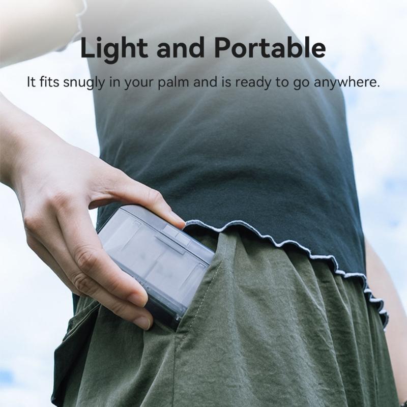 Portable Charging Case With Magnetic Closure Intelligent Protections System Double Slot For Action 5Pro/4/3/Osmo360 Batteries