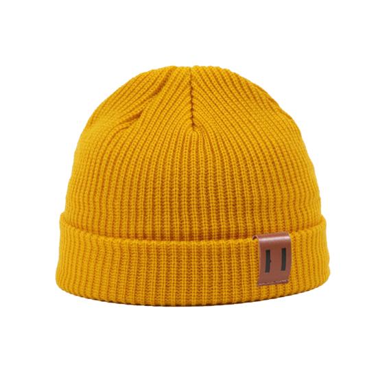 Knit Winter Hat Solid Color Fleece Lined Men Women Brimless Hat Cold Weather Outdoor Activities Breathable Hat