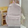 Schoolbag schoolbag ins style niche high school students junior high school girls simple solid color large capacity Korean backpack women's shoulder 