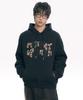 Leopard Applique Hoodie - Black