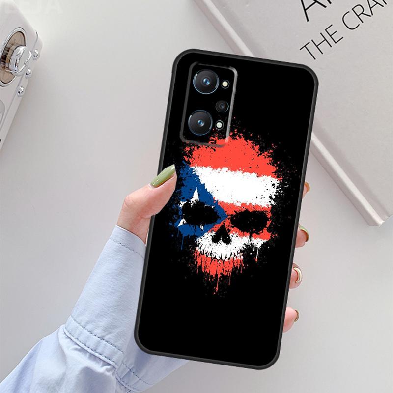 Puerto Rico Flag For Realme C67 C61 C75 C55 C53 C51 C21Y C25S GT 6 6T 5 GT7 Pro 10 11 12 13 14 Pro Plus Case