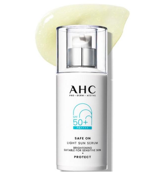 AHC Safe On Light Sun Serum SPF50+ PA++++ | Lightweight Korean Sunscreen for Sensitive Skin