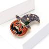 Delicate Alloy Rhinestones Pumpkin Wizard Brooch Halloween Men'S And Women'S Suit Sweater Corsage Ornament Pin