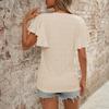 Women's Casual Fashion Round Neck Color Hollow Short Sleeve T,shirt Top