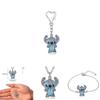 Lilo Stitch Cartoon Pendant Necklace With Rhinestone Embellishments For Fashion Summer Wear
