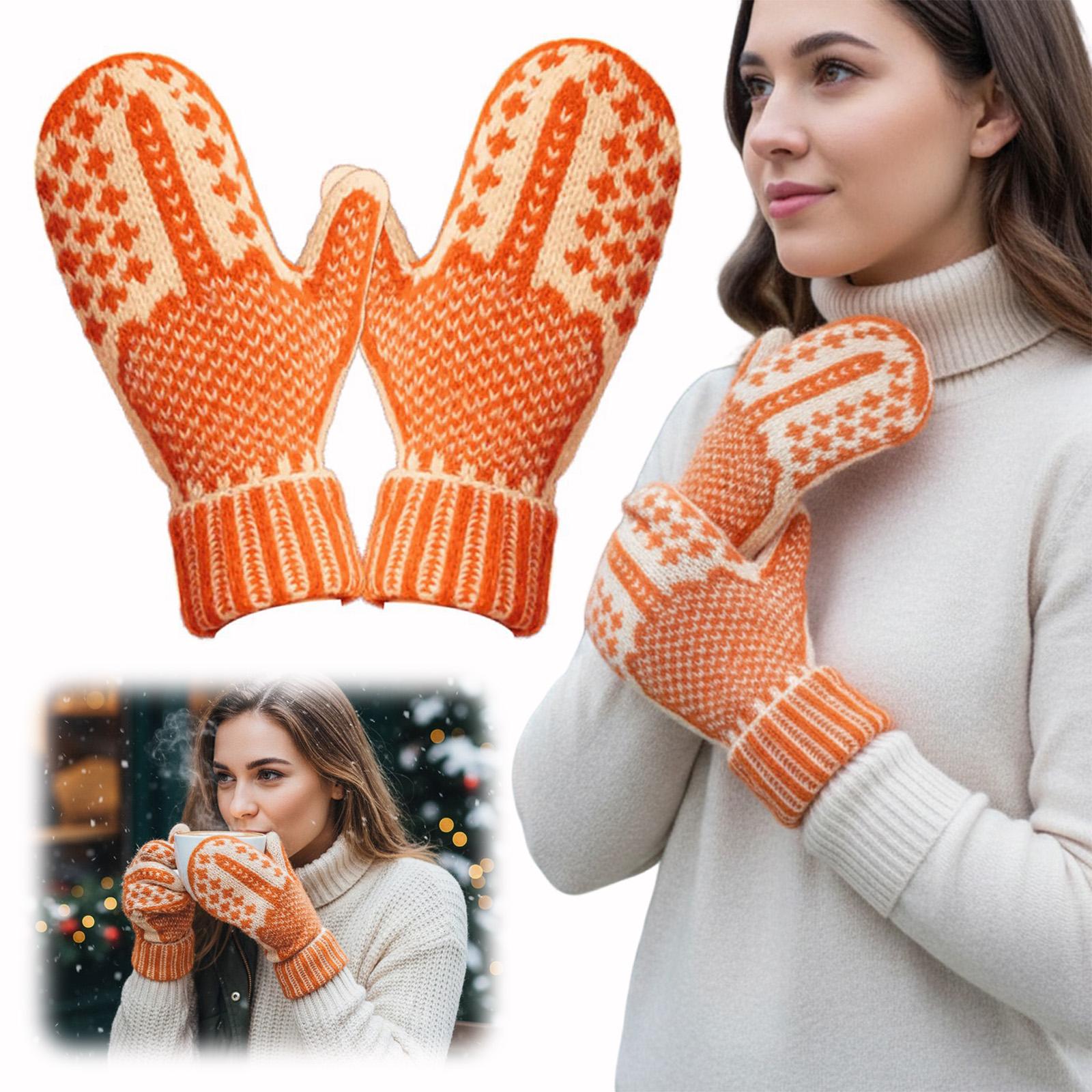 Knitted Winter Thermal Mittens with A Hidden Attitude Warm Thermal Winter Mittens Hidden Middle Finger for Outdoor Cycling China Mainland