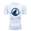 Blue Fox Pattern  Men's Sports T-shirt Training Fitness Compression Workout T-Shirt Rashgard Tops T-Shirt for Men