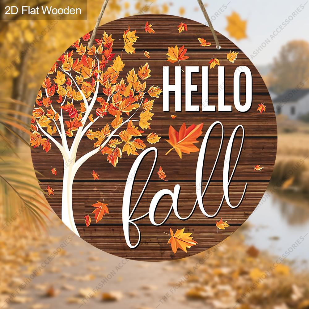 Garden decorations,autumn harvest festival decorations,wooden hanging decorative signs,"hello fall" signs, 2D flat products