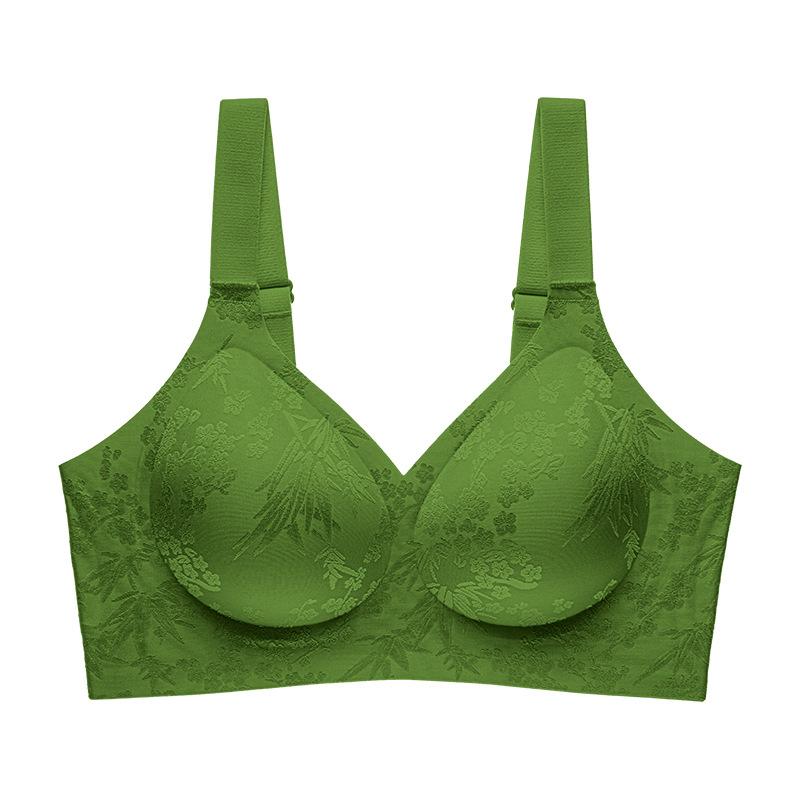 Underwear Women's Big Breasts Show Small Gathering, New Collection of Secondary Breasts, Anti-sagging Soft Support National Flower Bra Cover