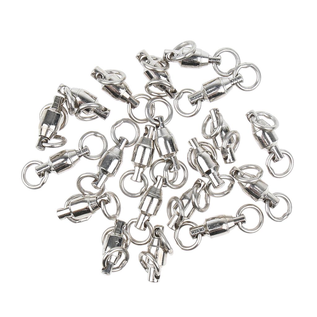 20pcs Heavy Duty Swivel Ball Bearing Swivels Fishing Tackle Accessories