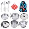 High-Quality Children Pretend Play Food Kitchen Cookware Set Toy Cooking Game Durable Stainless Steel Set Kitchen Toy