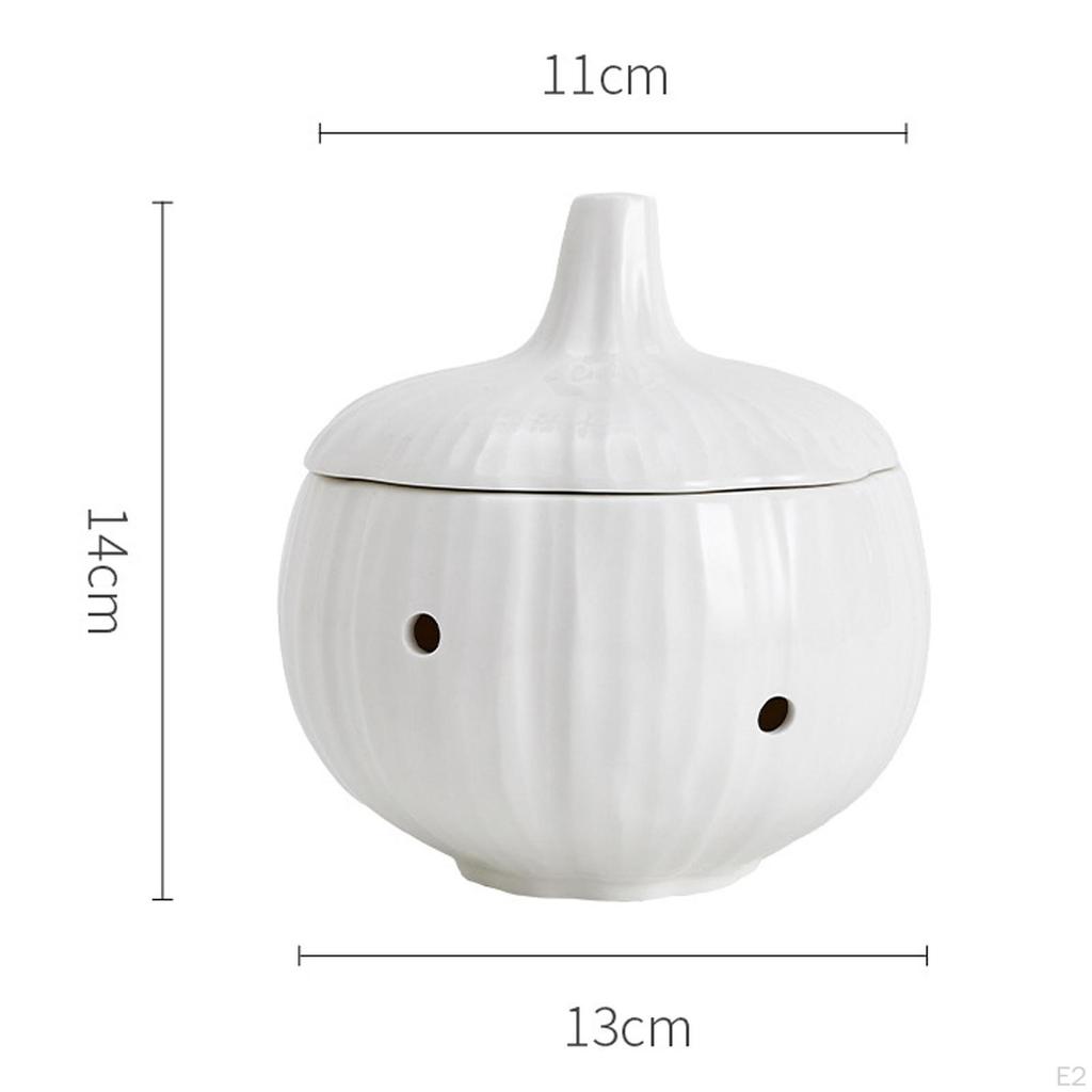 Contenitore Salva Aglio in Ceramica Barattoli Multifunzionali Portaraccolta Rotondo per