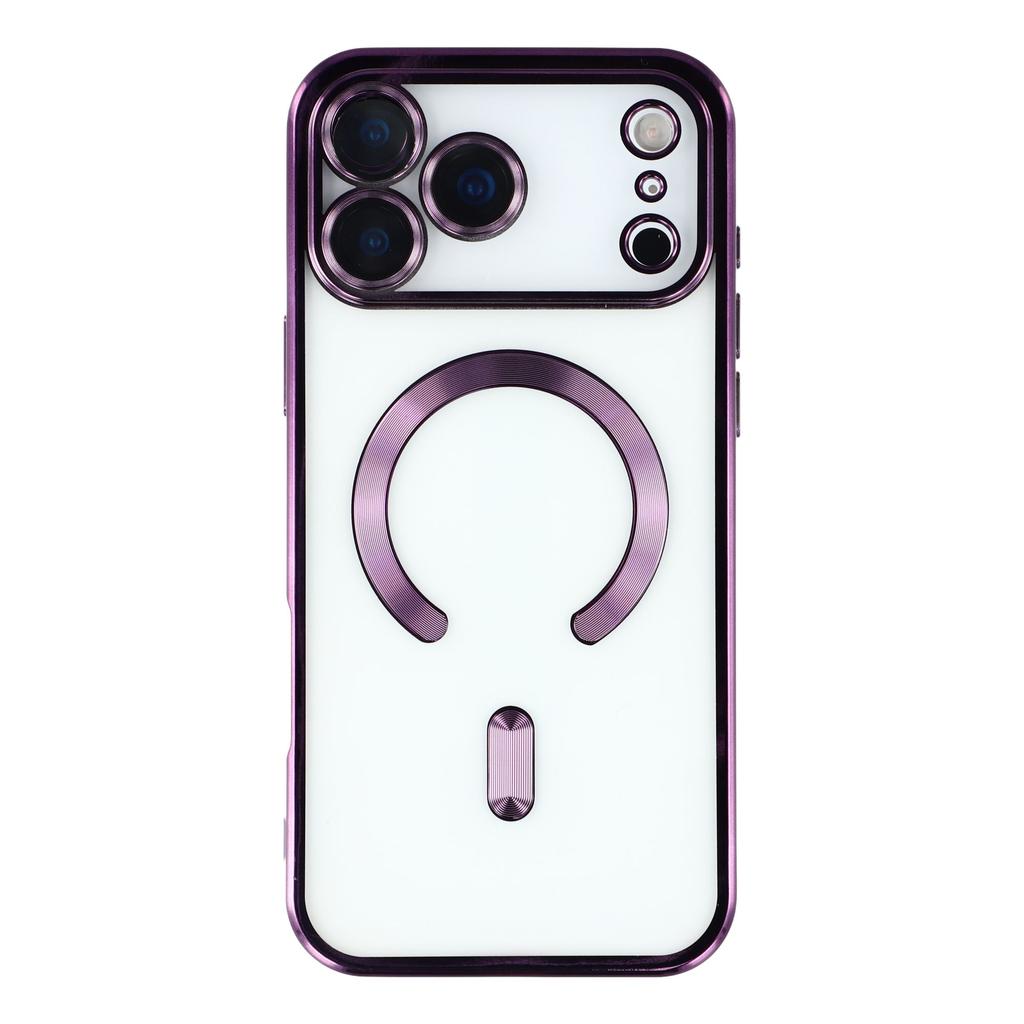 For iPhone 17 Pro Magnetic Case CD Veins Glass Lens Guard TPU Phone Back Cover