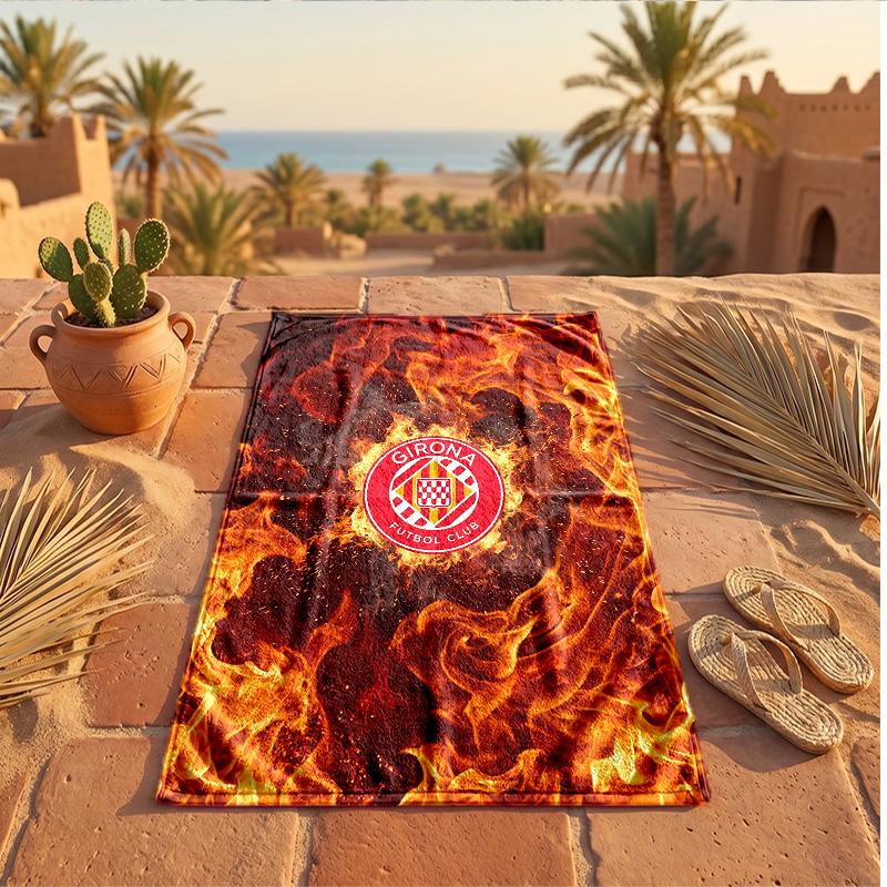 Girona FC Print Microfiber Beach Towel Quick Dry Absorbent Large Towel For Beach Swimming Travel