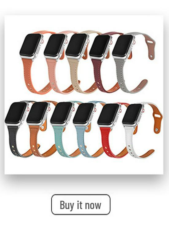 Compatible Silicone Leather Straps for Apple Watch Series 3-8