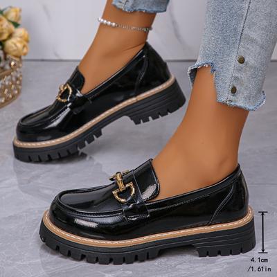 Women's Wide Width Suede Loafers, Chunky Heel Platform Flats, British Style Wholesale Shoes for Women