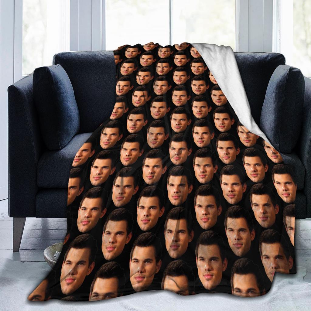 Lautner Jacob Black Blankets Coral Fleece Plush Winter Twilight Bella Breathable Warm Throw Blankets for Sofa Car Bedding Throws
