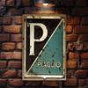 Piaggio Metal Wall Sign 78x118 Inch Vintage 2D Flat Rustic Distressed Decor