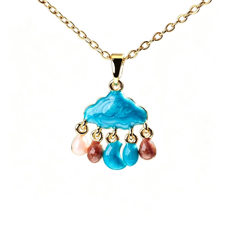 Elegant Cloud Drop Pendant Necklace: Chic Women's Clavicle Jewelry