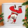 Santa Claus PVC Toilet Sticker - Self-Adhesive Christmas Bathroom Decoration (Model AFC8507)