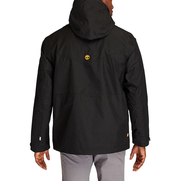 Timberland Outdoor Fleecegefütterte Drei-in-Eins Kapuzen-Logojacke Herrenjacke Schwarz A448C-001