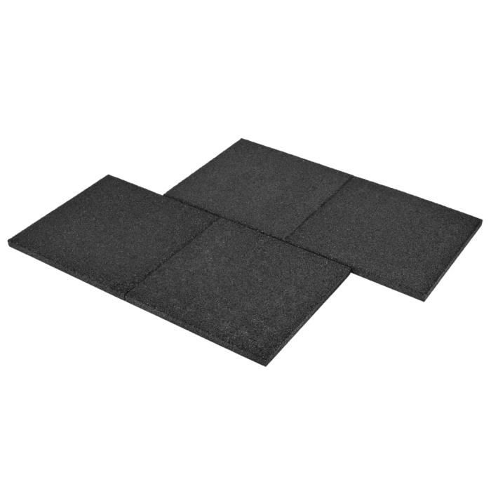 VidaXL Carreaux de protection antichoc 12pcs Caoutchouc 50x50x3cm Noir