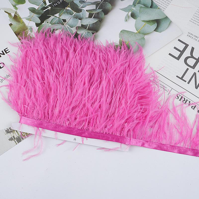 8-10Cm Ostrich Feather Wedding Dress Diy Performance Clothing Accessories Feather Tassel Including Webbing