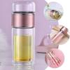 300ML Tea Water Bottle High Borosilicate Glass Double Layer Tea Water Cup Infuser Tumbler Drinkware Water Bottle With Tea Filter