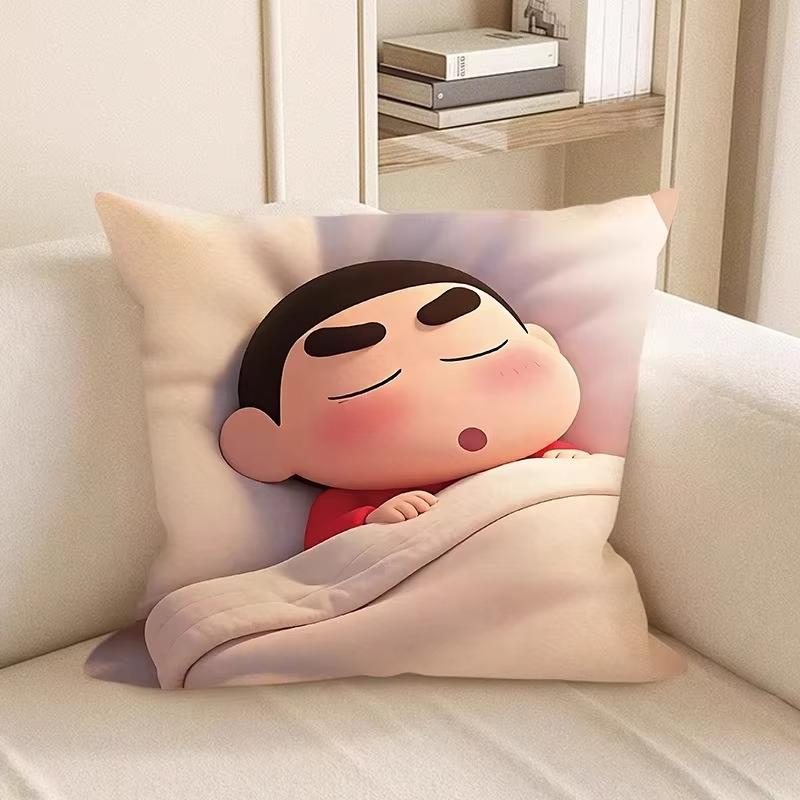 Cute Crayon Shin-chan Sleeping Pillow Covers Decorative Home Double-sided Print Square Pillow Bedroom Room Decoration Pillowcase