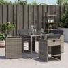VidaXL Lot de 4 Chaises de Jardin avec Coussins, Sièges de Terrasse, Chaises de Balcon, Meubles de Patio Extérieur, Gris 4007457