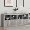Sideboard with LED Lights Grey Sonoma 163 X 37 X 67 Cm