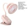 Mini Clip-on Desk Fan with Flexible Neck 360 Degree Adjustable USB Rechargeable Summer