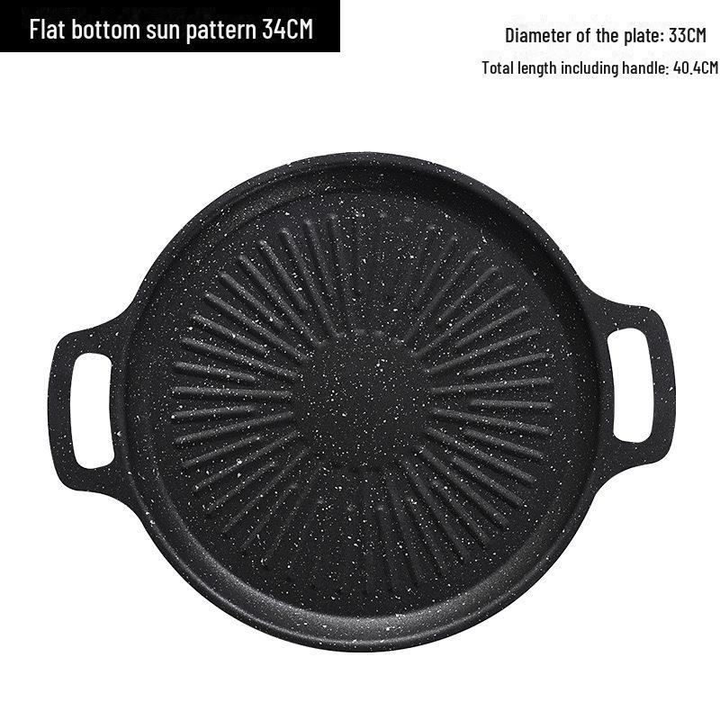 Maifan Stone BBQ Tray: Non-Stick Teppanyaki Grill Pan for Korean BBQ Pot, Induction Cooker, Outdoor Roasting.