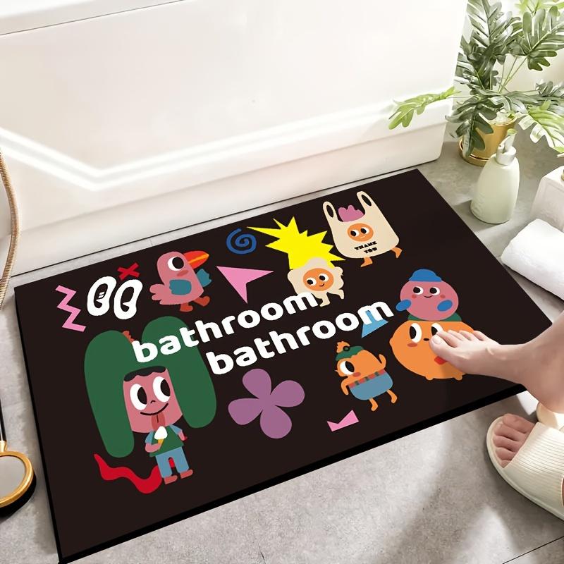 Cool Cartoon Bathroom Super Absorbent Shower Mats Non Slip Kitchen Entrance Area Rugs Diatom Mud Carpet for Home Bedroom Decor