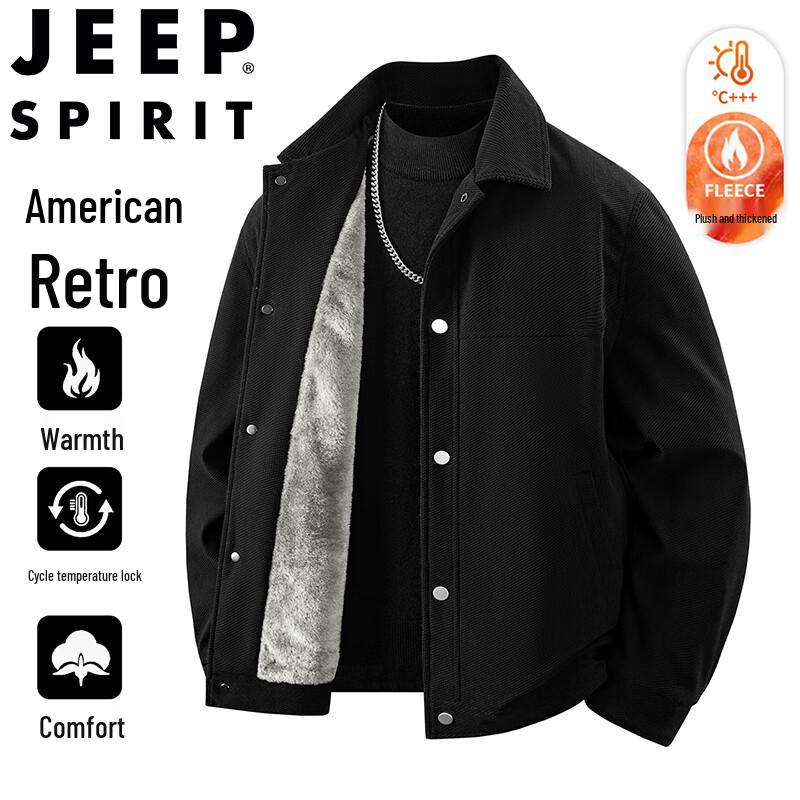 JEEP SPIRIT Men's Plus Size Fleece Lined Winter Jacket