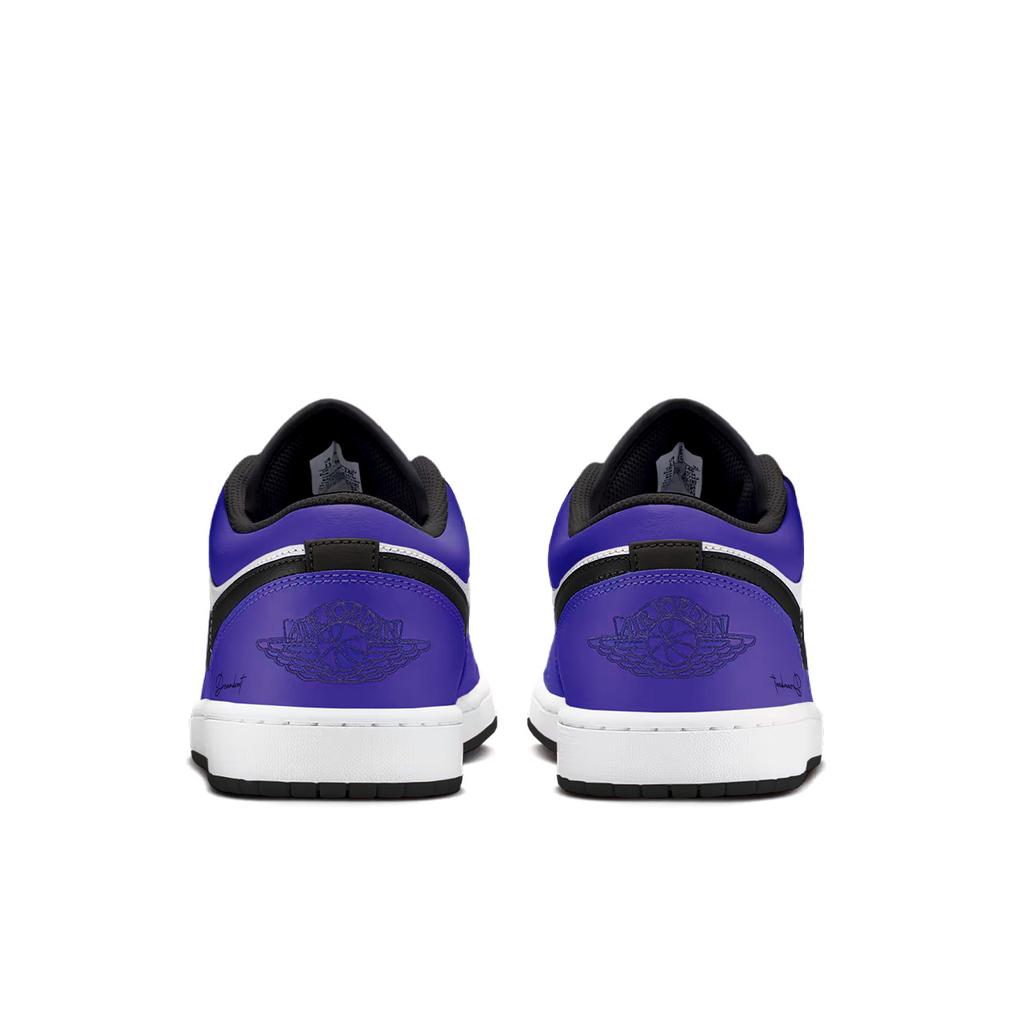 Jordan Air Jordan 1 Abrasion Resistant Low Top Vintage Basketball Shoes Unisex Purple Black 553558-081(Team1626-)